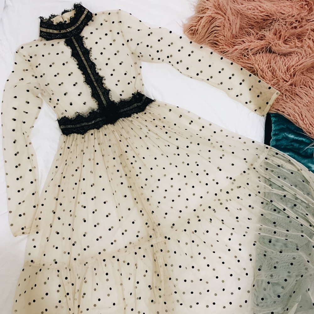 Lace & Beads Polka Dot dress